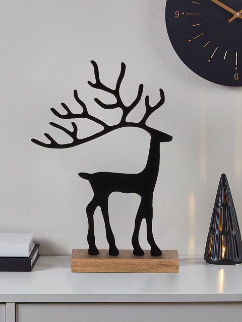 427121 Статуэтка Олень BALIGUIAN, L255, B60, H370, алюминий, дерево, черный, натуральный в Краснодаре 427121 Статуэтка Олень BALIGUIAN, L255, B60, H370, алюминий, дерево, черный, натуральный