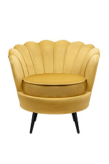 Низкое кресло ракушка Pearl Yellow на черных ножках в Краснодаре