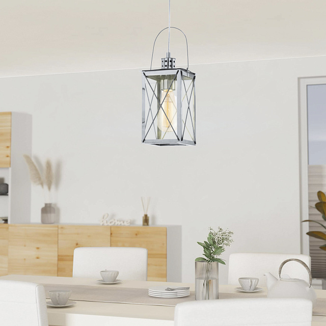 49212 Подвес DONMINGTON, 1x60W (E27), 150х150, сталь,хром/стекло, прозрачный в Краснодаре 49212 Подвес DONMINGTON, 1x60W (E27), 150х150, сталь,хром/стекло, прозрачный