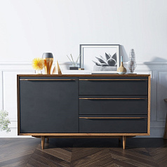 Комод "Brun Blacki" с ящиками и дверкой арт BR-02Black