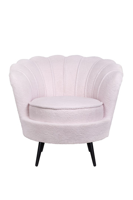Низкое кресло ракушка Pearl Pink Boucle на черных ножках в Краснодаре Низкое кресло ракушка Pearl Pink Boucle на черных ножках