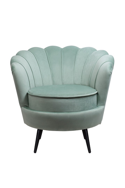 Низкое кресло ракушка Pearl Green на черных ножках в Краснодаре Низкое кресло ракушка Pearl Green на черных ножках