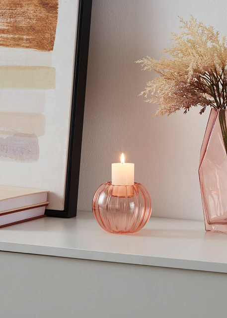 422286 Подсвечник BEZAMBY, H85, ?105, стекло, розовый в Краснодаре 422286 Подсвечник BEZAMBY, H85, ?105, стекло, розовый