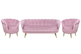 Комплект кресел и дивана ракушка Pearl Triple Pink №0