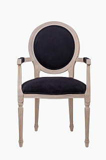 Мягкий стул с подлокотниками Delo Arm Black Velvet