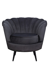 Низкое кресло ракушка Pearl черный V2