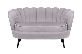 Диван ракушка Pearl Double Grey на черных ножках