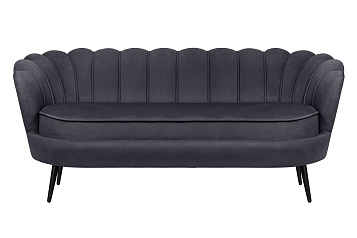 Диван ракушка для гостиниц Pearl Triple Black на черных ножках