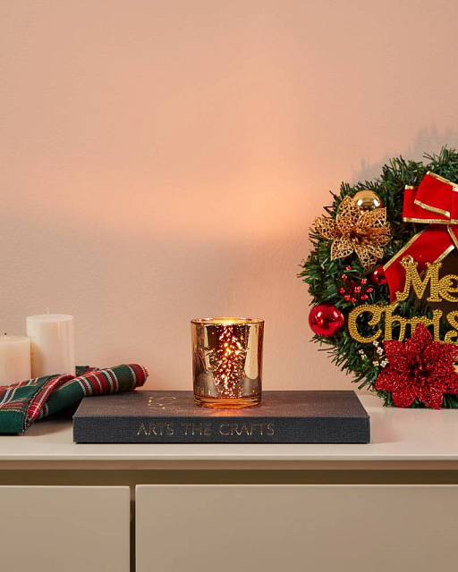 422498 Подсвечник рождественский LUKUT, стекло/золото, 70?80х70 мм в Краснодаре 422498 Подсвечник рождественский LUKUT, стекло/золото, 70?80х70 мм