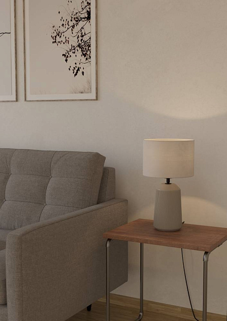 900823 Настольная лампа CAPALBIO, 1X40W (E27), H410, керамика, песочный / текстиль, белый в Краснодаре 900823 Настольная лампа CAPALBIO, 1X40W (E27), H410, керамика, песочный / текстиль, белый