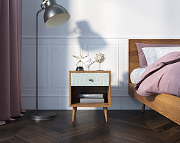 Тумбочка "Berber" с открытой полкой 34 принт арт BB33/Print_34, разноцветная