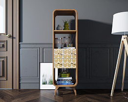 Стеллаж "Ellipse print" узкий с ящиками принт 1 арт EL17/print_01