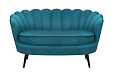 Диван ракушка Pearl Double Marine Velvet на черных ножках
