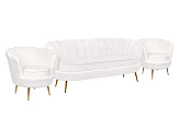 Комплект кресел и дивана ракушка Pearl Triple Beige №1