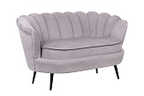 Диван ракушка Pearl Double Grey на черных ножках №1