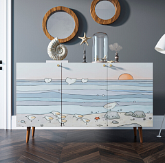 Комод "Berber" три дверки 10 принт арт BB01/Print_10