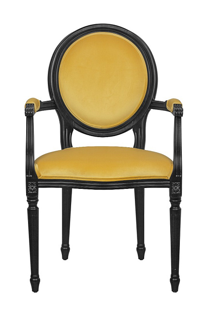 Мягкий стул с подлокотниками Delo Kora Arm Yellow