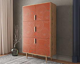 Большой комод с шестью дверками "Line" R20/red