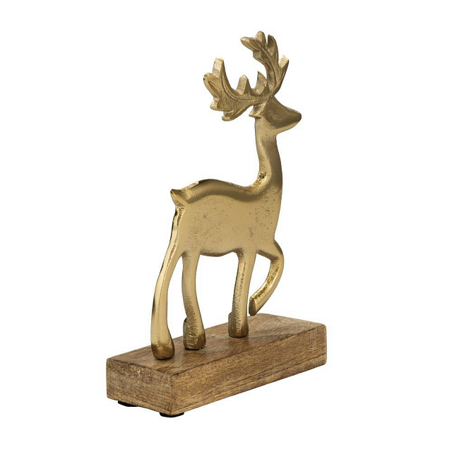 427573 Фигурка Олень BALIGUIAN L130, B50, H200 алюминий, дерево, золотой, натуральный в Краснодаре 427573 Фигурка Олень BALIGUIAN L130, B50, H200 алюминий, дерево, золотой, натуральный