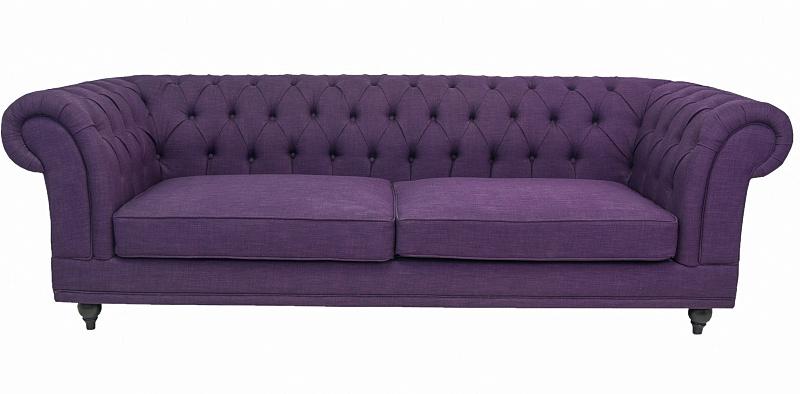 Трехместный прямой диван мягкий арт-деко Neylan фиолетовый в Краснодаре Трехместный прямой диван мягкий арт-деко Neylan фиолетовый