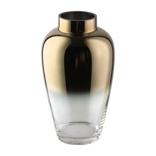 421358 Ваза декоративная KENYASI, H270, ?155, стекло, прозрачный, золотой, зеркальный в Краснодаре 421358 Ваза декоративная KENYASI, H270, ?155, стекло, прозрачный, золотой, зеркальный