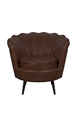 Низкое кресло ракушка Pearl Brown V2 на черных ножках в Краснодаре
