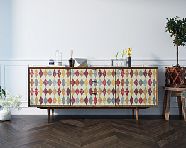 Комод "Bruni print" с тремя ящиками и дверками арт BR-03P