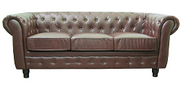Прямой трехместный диван Chesterfield Brown 3S цвет коричневый в Краснодаре