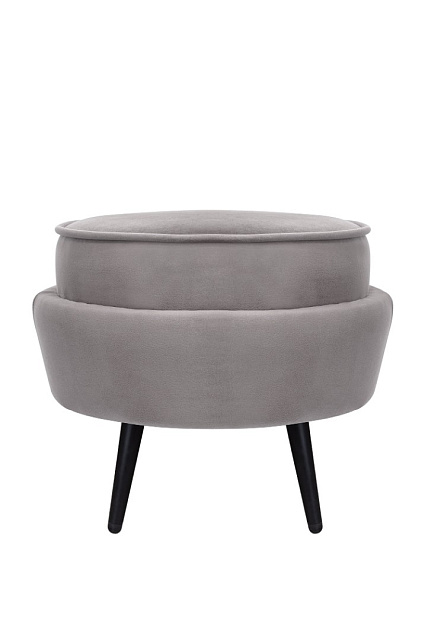 Пуф Pearl Adorn Grey на черных ножках в Краснодаре Пуф Pearl Adorn Grey на черных ножках