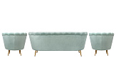 Комплект кресел и дивана ракушка Pearl Triple Green №2