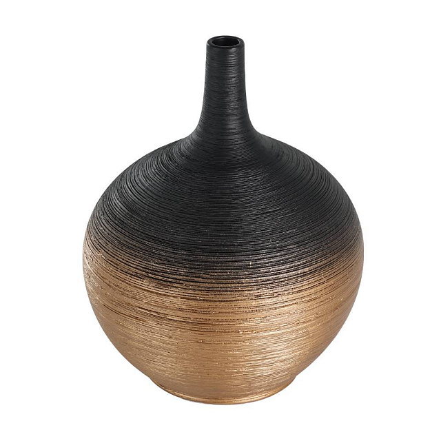 421414 Ваза декоративная SARYKSU, H235, керамика, черный, золотой в Краснодаре 421414 Ваза декоративная SARYKSU, H235, керамика, черный, золотой