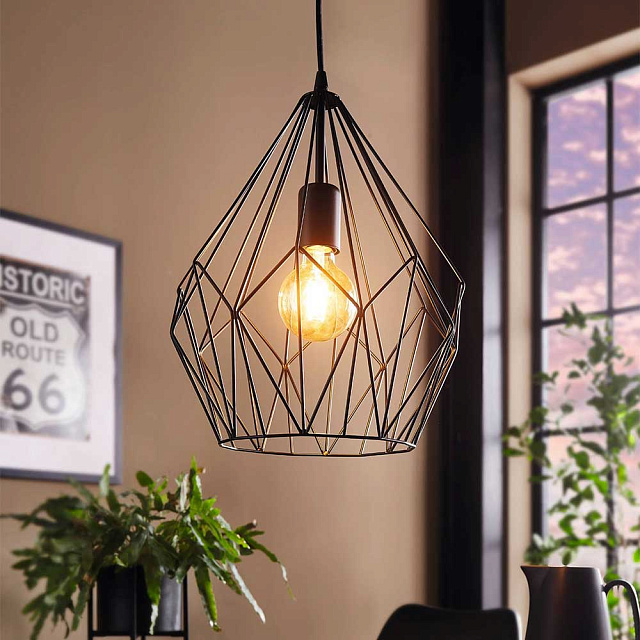 49257 Подвес CARLTON, 1x60W (E27), ?310, H1100, сталь, черный в Краснодаре 49257 Подвес CARLTON, 1x60W (E27), ?310, H1100, сталь, черный