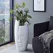 421112 Ваза напольная декоративная TSU, H720, ?320, пластик, белый №0