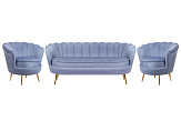 Комплект кресел и дивана ракушка Pearl Triple Blue №0