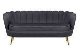 Трехместный диван ракушка для гостиниц Pearl Triple Black №0