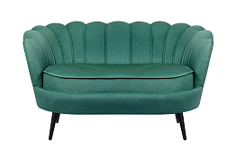Дизайнерский диван Pearl Double Green V2 на черных ножках