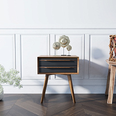 Тумба для прихожей "Bruni Black" с двумя ящиками