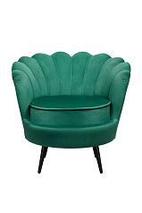 Низкое кресло ракушка Pearl Green V2 на черных ножках в Краснодаре