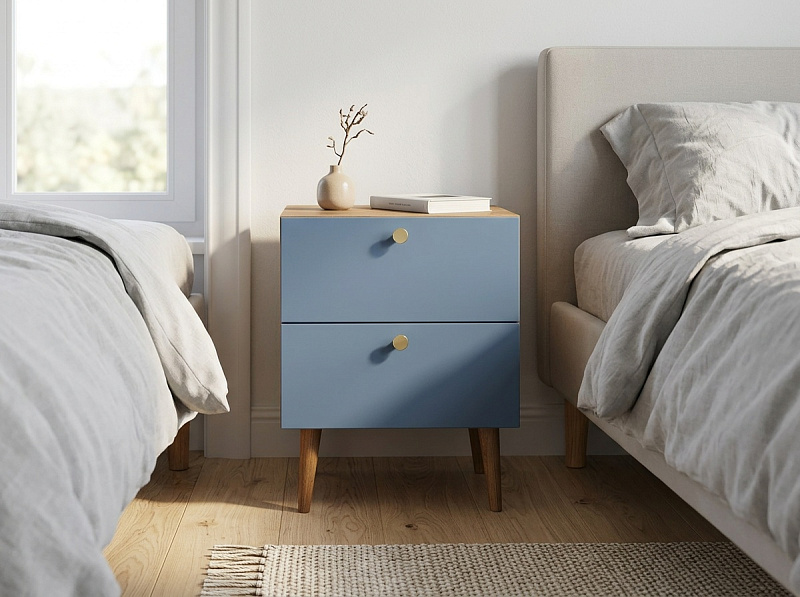 Тумбочка "Бербер (Berber)" с двумя ящиками арт BB03/Print_5014, разноцветная