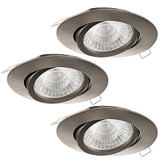 95359 Комплект светодиодных встраиваемых светильников TEDO пошагово димм., 3х5W(GU10), ?80, алюминий, нике