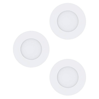98633 Комплект встраиваемых светильников FUEVA 1, 3X2,8W (LED), 3000K, 1050lm, IP20/44, ?85, литой металл, белый / пластик, белый
