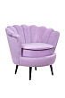 Низкое кресло ракушка Pearl Purple на черных ножках №1