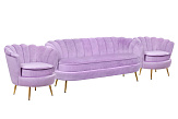 Комплект кресел и дивана ракушка Pearl Triple Purple №1
