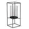 422311 Подсвечник KANMAW L130, B130, H300 металл, стекло черный, прозрачный