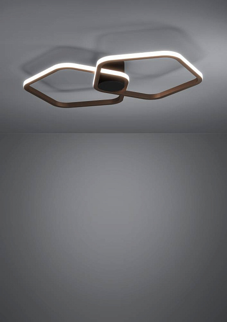 390506 Светодиодный настенно-потолочный светильник с регулировкой цветовой температуры ESTRELLA, 1X20W(LED) ,2200-6500K, 3500lm, сталь, бронзовый, чер