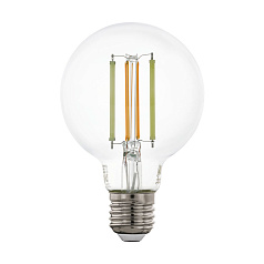 Лампа светодиодная CONNECT G80, 1x6W(E27), 2200-6500К, 806lm, прозрачн
