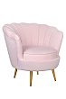 Низкое кресло ракушка Pearl розовый V2 №1