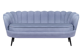Диван ракушка для гостиниц Pearl Triple Blue на черных ножках в Краснодаре