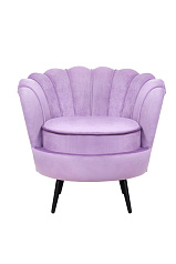 Низкое кресло ракушка Pearl Purple на черных ножках в Краснодаре
