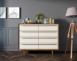 Комод "Bruni white" на восемь ящиков арт BR06WH